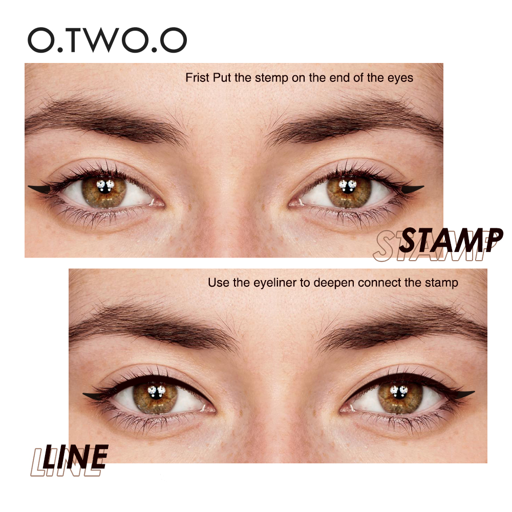 Eyeliner Stamp Black Liquid Eyeliner Pen Eye Liner Pencil Natural Waterproof Fast Dry Double-ended Sweat-proof Long-Lasting Makeup Cosmetics Tools for Women Beginners