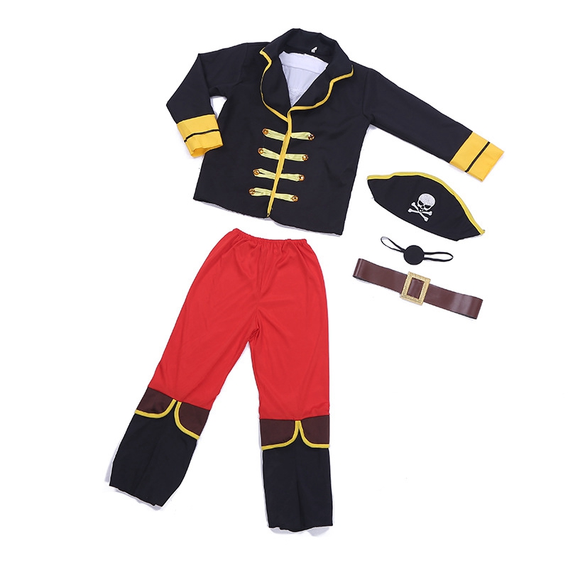 (95~110cm) Pirate Costume Outfit Kids Deckhand Pirate Fancy Dress Costume