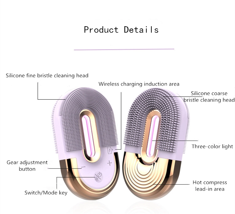(Pink) Facial Cleansing Brush Electric Silicone Face Massager Waterproof Face Scrubber for Deep Cleansing Exfoliating Rechargeable