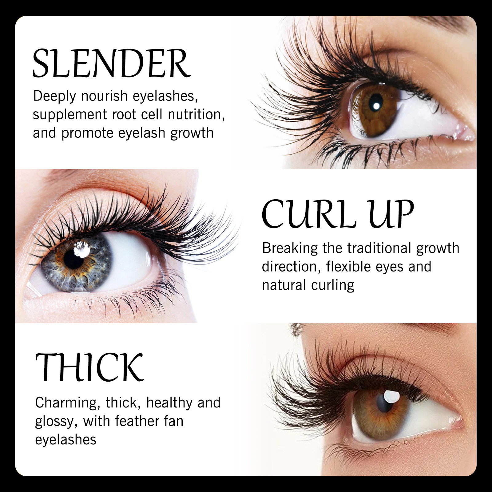 Eyelash Growth Serum Eyebrows Temples Hairline Enhancer Lashes Essence Enhancement Care Lengthening Nourishing Repair Curling Fuller Fast Thicker