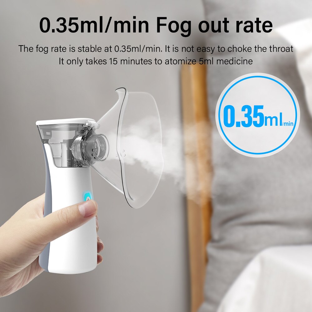 Portable Mesh Nebulizer Ultrasonic Mini Handheld Atomizer Machine Household Nebuliser for Kids and Adults