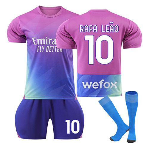 A-C Kit for Children A-C Home Away Soccer Milan Jerseys Unisex Activewear Football Kit Boys Football Training Shirts Shorts Socks Sportswear Tracksuit