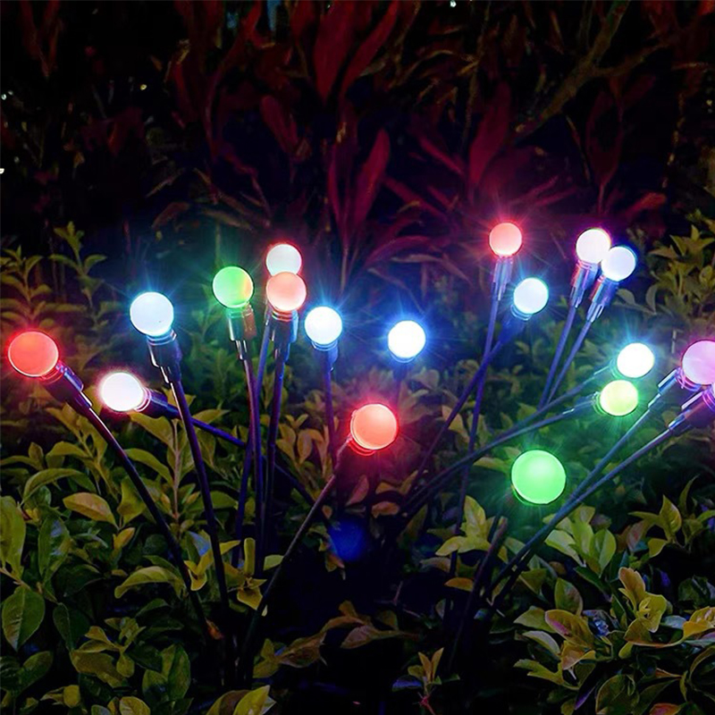 (Warm White) Swaying Solar Garden Lights Firefly Lights Decorative Outdoor Lights Yard Lights Dancing Fireflies Lights for Path Fence
