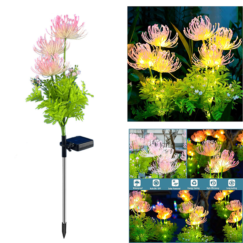Solar Lights Garden Ornaments Outdoor Flower for Lawn Yard Garden Ornaments Outdoor Christmas Decorations