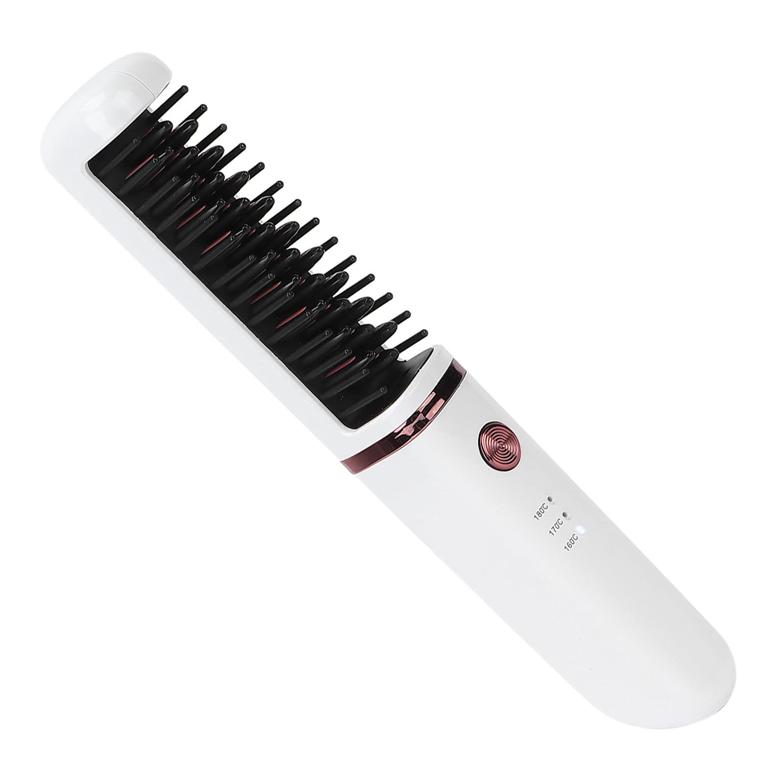 Wireless Straight Hair Comb USB Rechargeable Ceramic Hair Straightener with 3 Levels Adjustable Temper