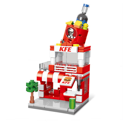 (KFC) Lego City Street View Building Blocks Model Building with Childrens Toys