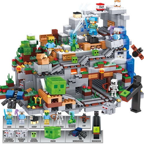 Minecraft Building Set The Mountain Cave My World Series Building Blocks kids Toys Fit for LEGO