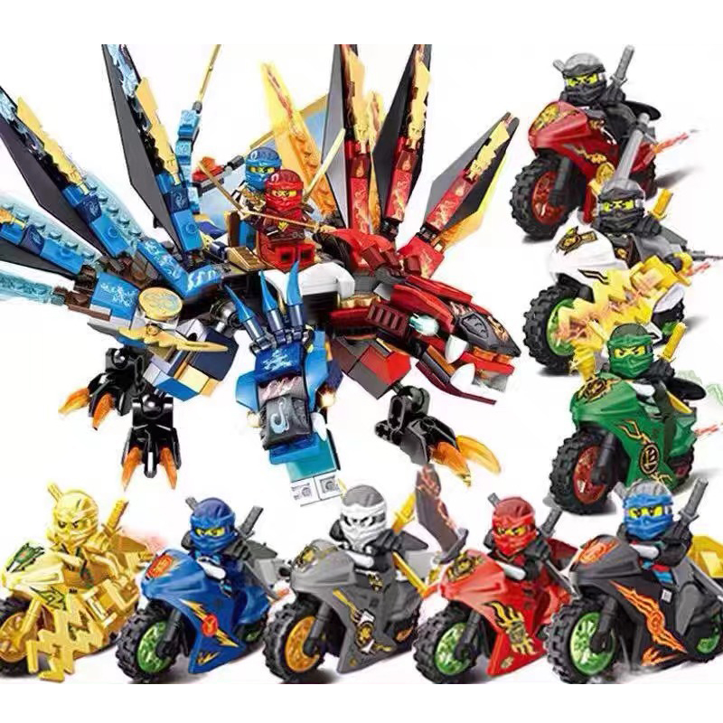 NINJAGO Dragon Forge Building Blocks Toy Fire Dragon Knight Ninja Blocks Flying Mecha Dragon Temple Puzzle Assembly Model Toys For Children Fit LEGO