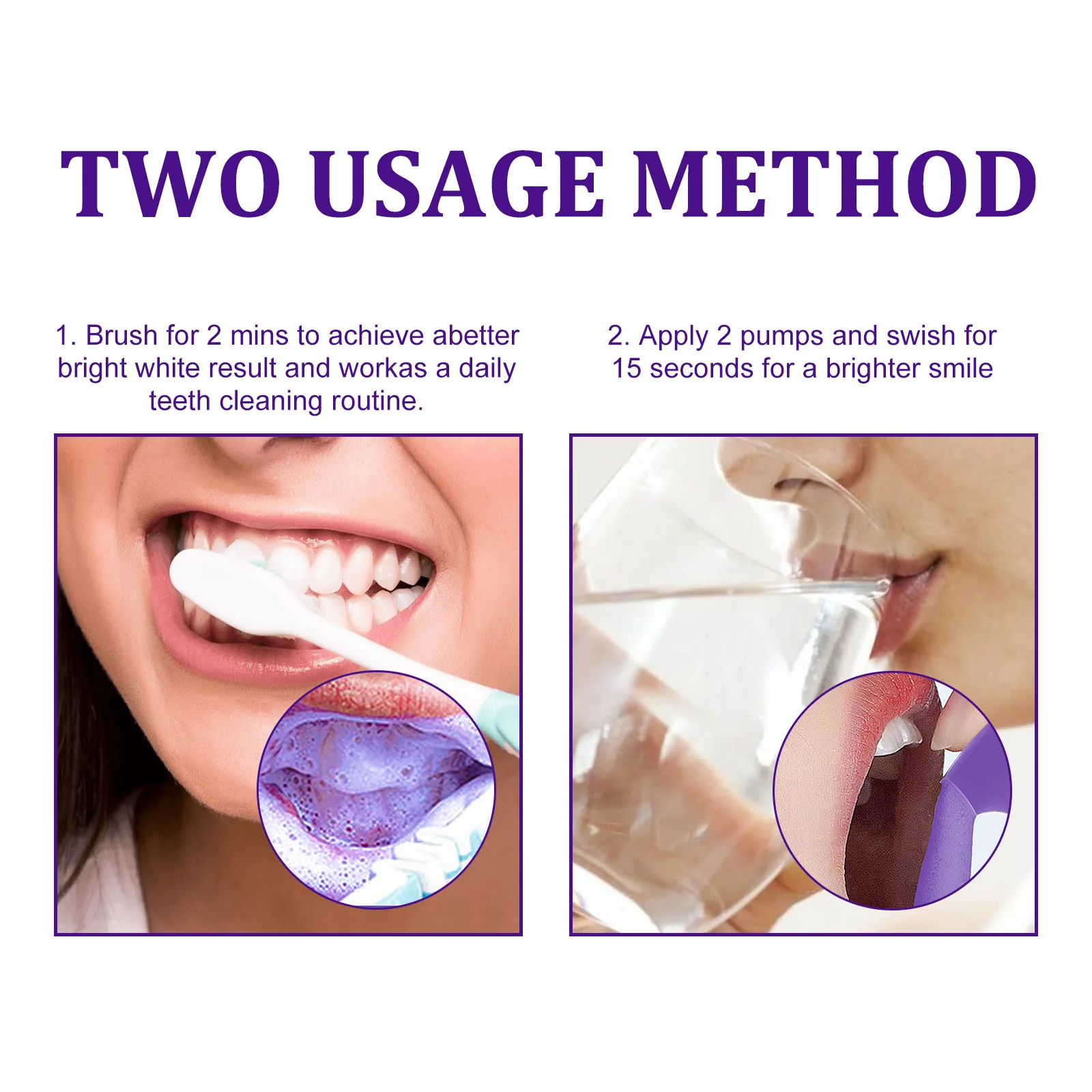V34 Whitening Correcting Yellow Teeth Removing Stains Oral Cleaning Toothpaste White Teeth Mousse Foam Purple Whitening Cleaning Toothpaste Hygiene