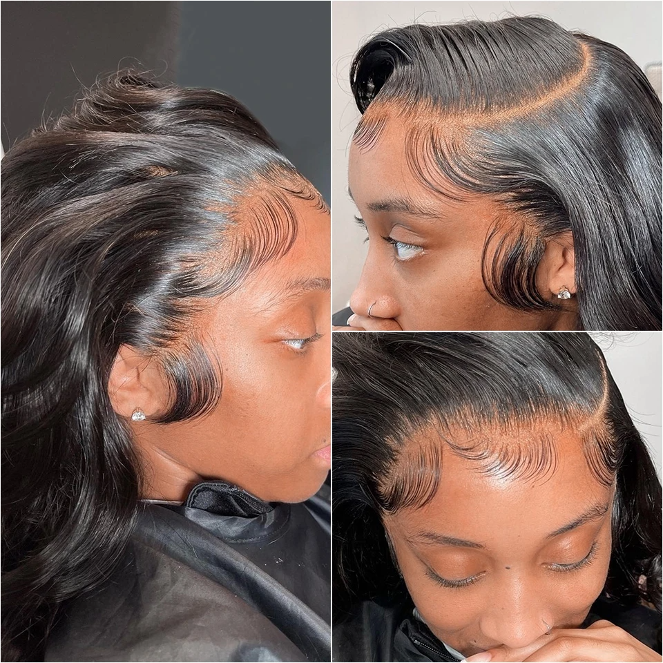 (14inches) 36 30 Inch 13x4 HD Transparent Lace Front Human Hair Wigs Brazilian Body Wave Lace Frontal Wig For Women 180 Percent Density Lace Wig