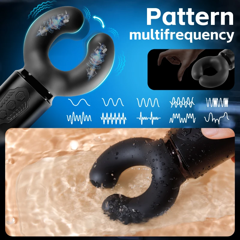 Male Masturbator Sex Toys Vibrator Double Points Strong Vibration Adult Couples Masturbation Automatic Wrap Clip G Spot C Spot Stimulation Unisex