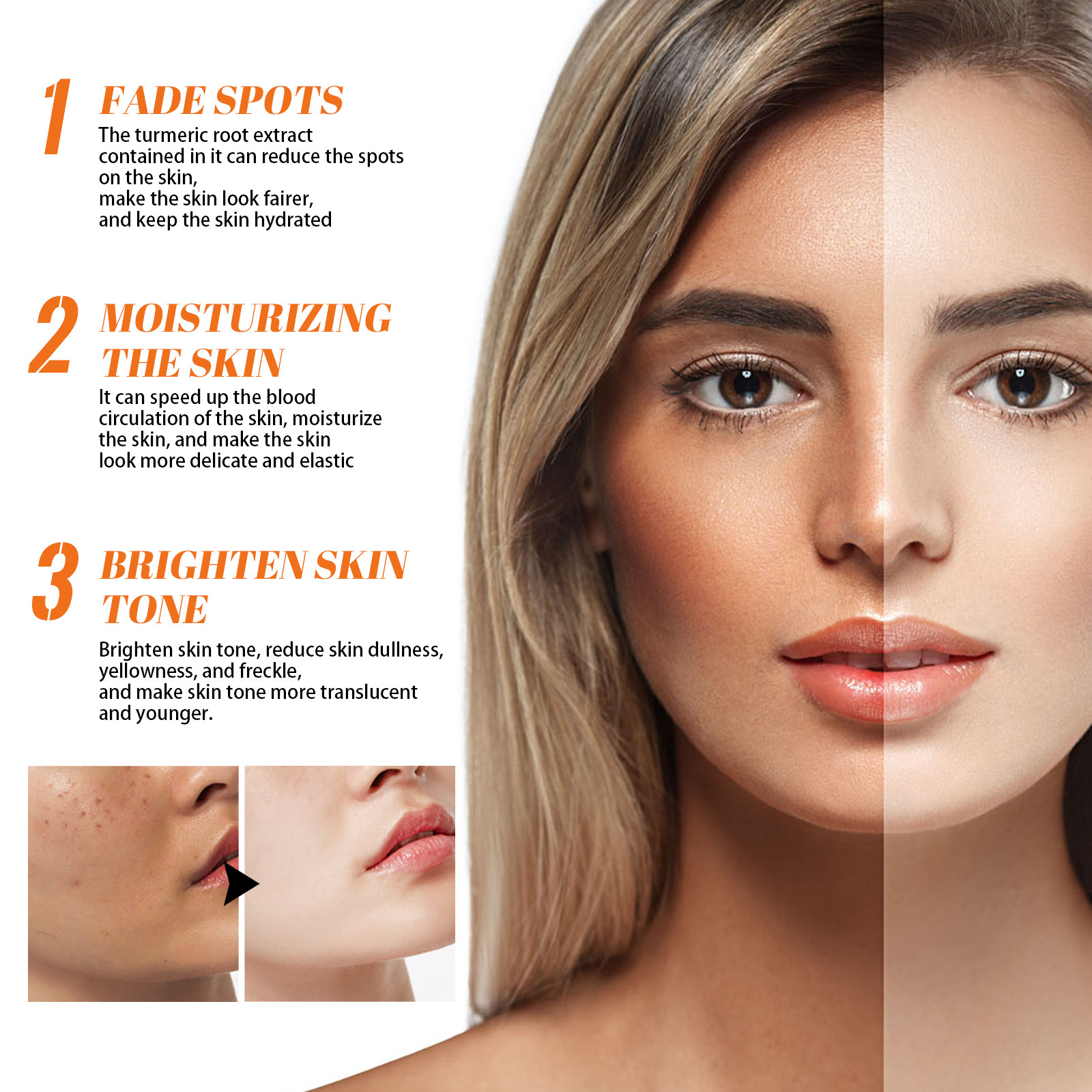 EELHOE Papaya Day Night Cream for Dark Spots Remover Melanin Anti Pigmentation Cream Brightening Moisturizing Reduce Dullness Spot Face Care