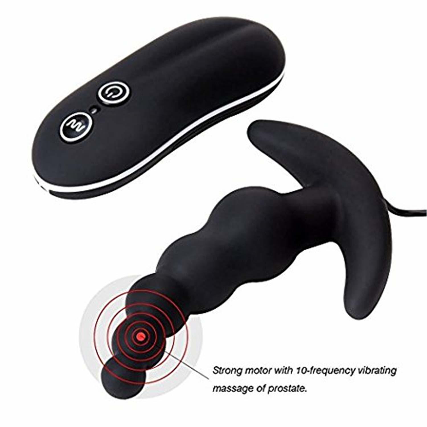 (Purple) Vibrating Prostate Massager Female Masturbation Anal Plug Vibrator Beads Butt Sex Toys Waterproof Powerful Wired For Men Couples 10 Frequency