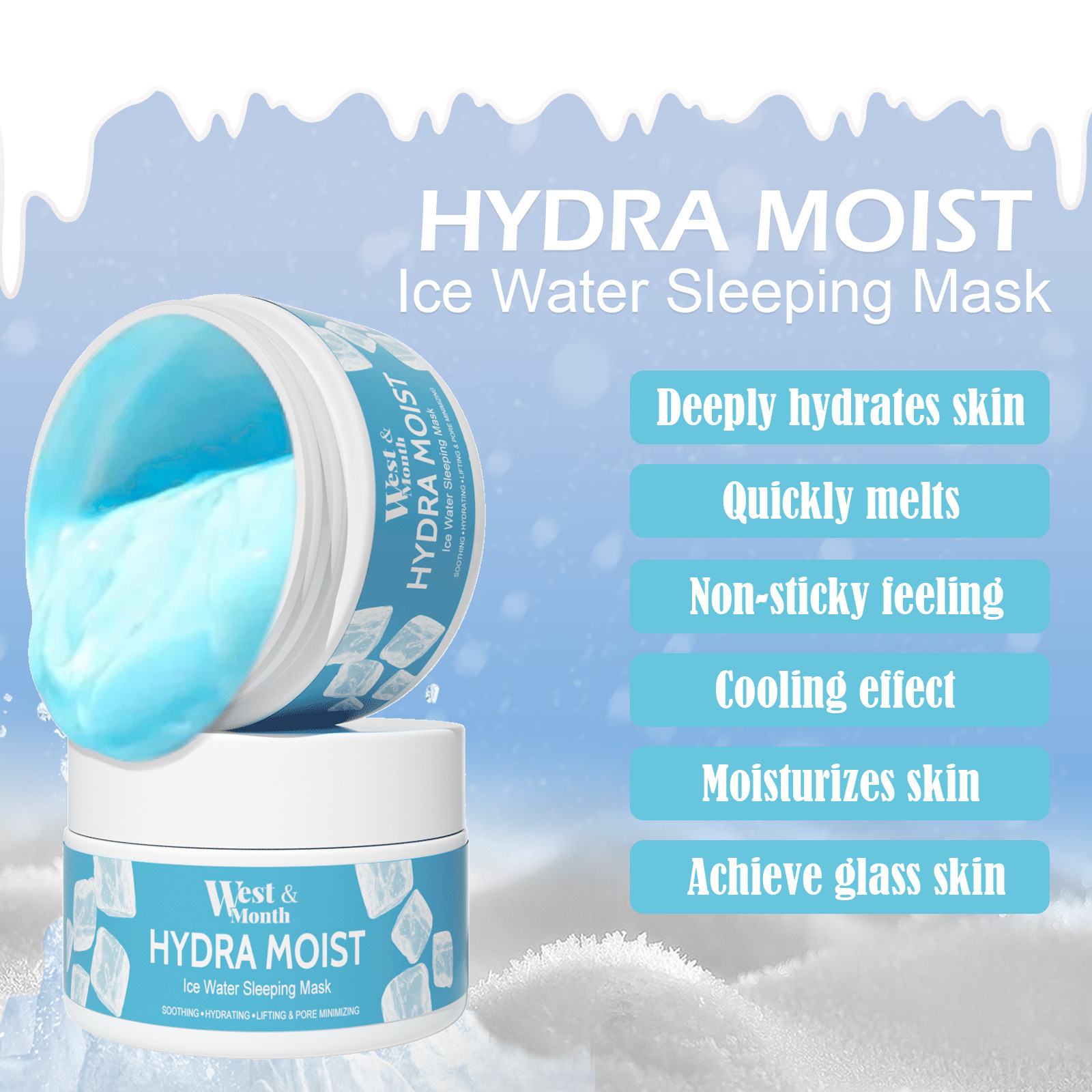 (1 PC) Hydrating Sleeping Mask Hydrating Nourishing Facial Mask Deep Cleansing Pores Acne Treatment Soothing Repair Moisturizing Pores Shrinking
