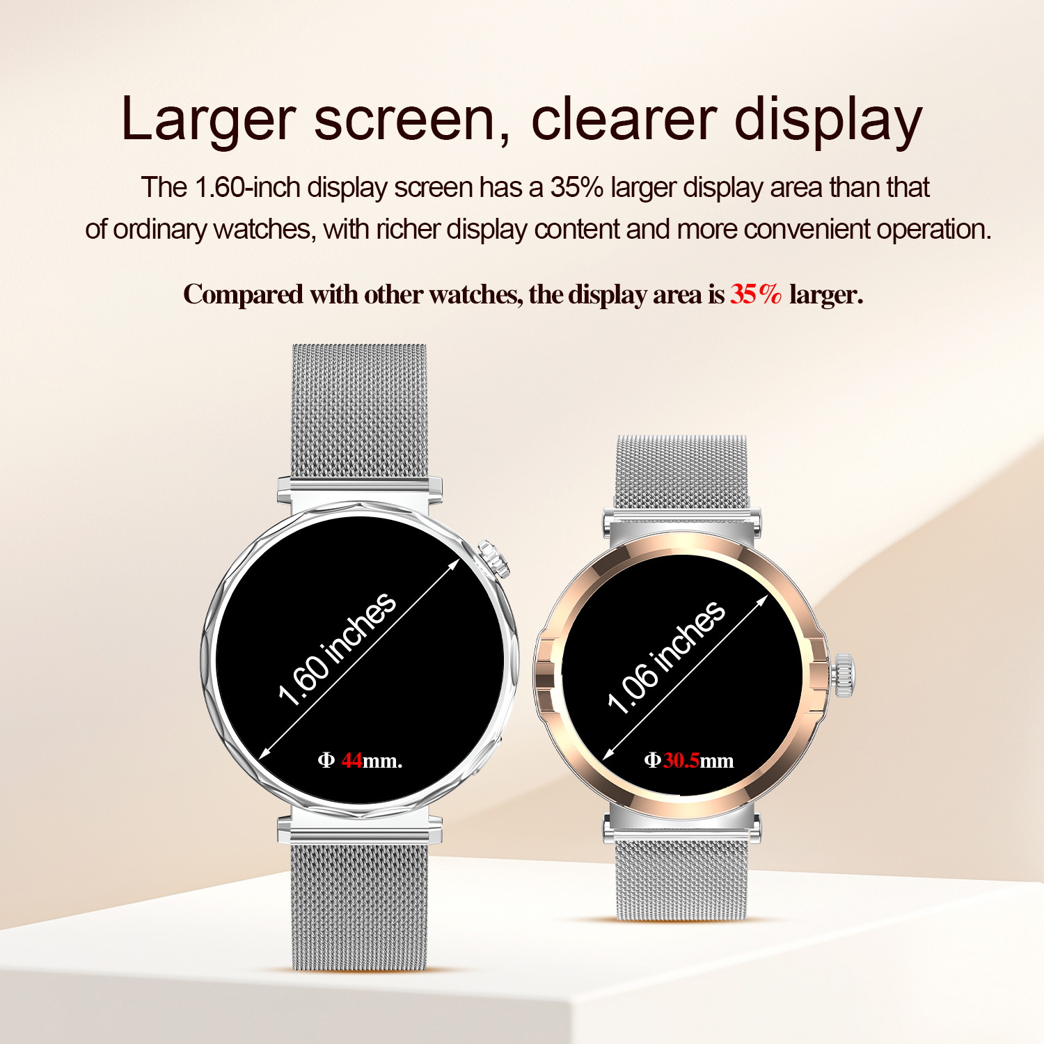 (Silver) Lady Smart Watch Sports Fitness Tracker Health Monitoring Fashion