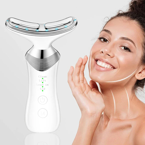 EMS Neck Face Beauty Device 5 Color Light Facial Lifting Machine Skin Tighten Reduce Double Chin Anti Wrinkle Fine Lines Remove Home Skin Care Massager