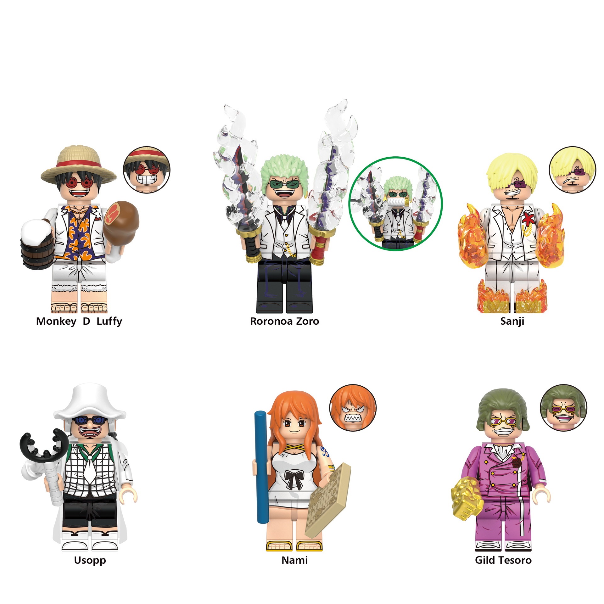 Anime Kaidou Reiju Enel Marco Edward Newgate Charlotte Katakuri Luffy Building Figure Toys for Children Fit Lego ﻿
