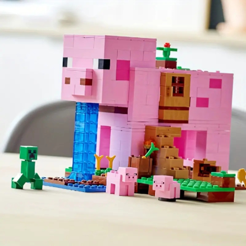 The Pig House Minecraft Blocks Educational Bricks Fit LEGO Toys Xmas Gift