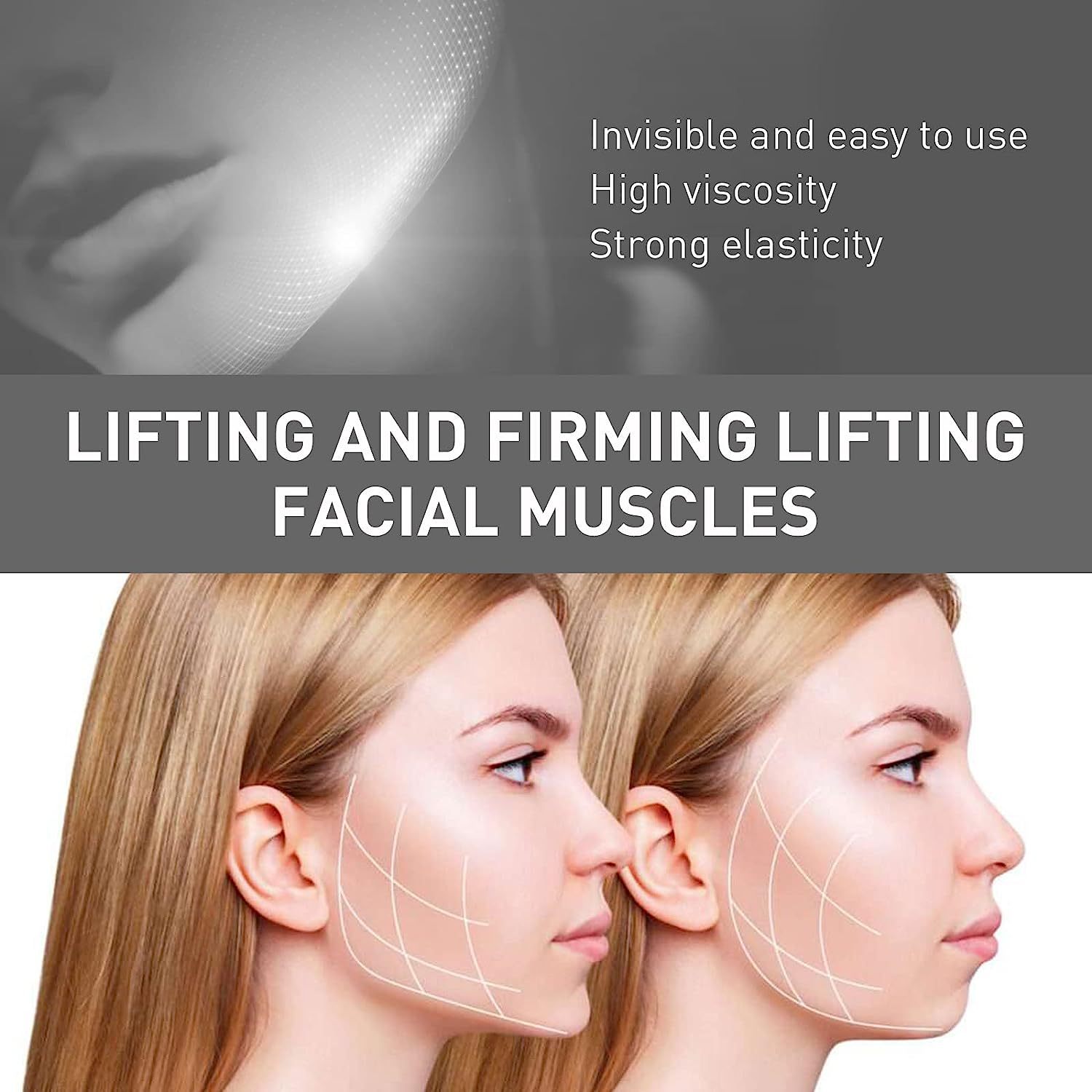 Face Lifting Tape V Shaped Invisible Tape For Double Chin Facial Tape Anti Wrinkle Tape Fine Line Reducing Make Up Stickers for Face Neck Geteawily