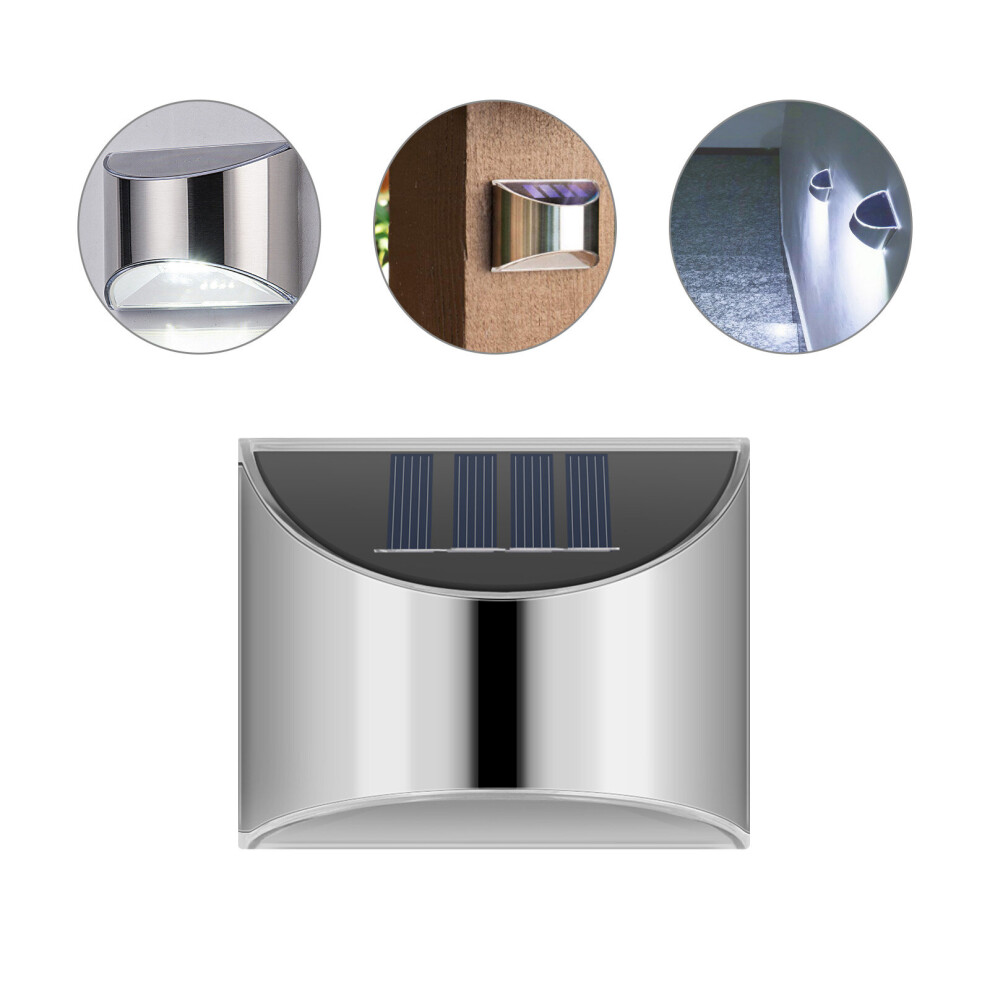 8Pc LED Solar Power Garden Fence Lights Wall Light Patio Outdoor Security Lamps