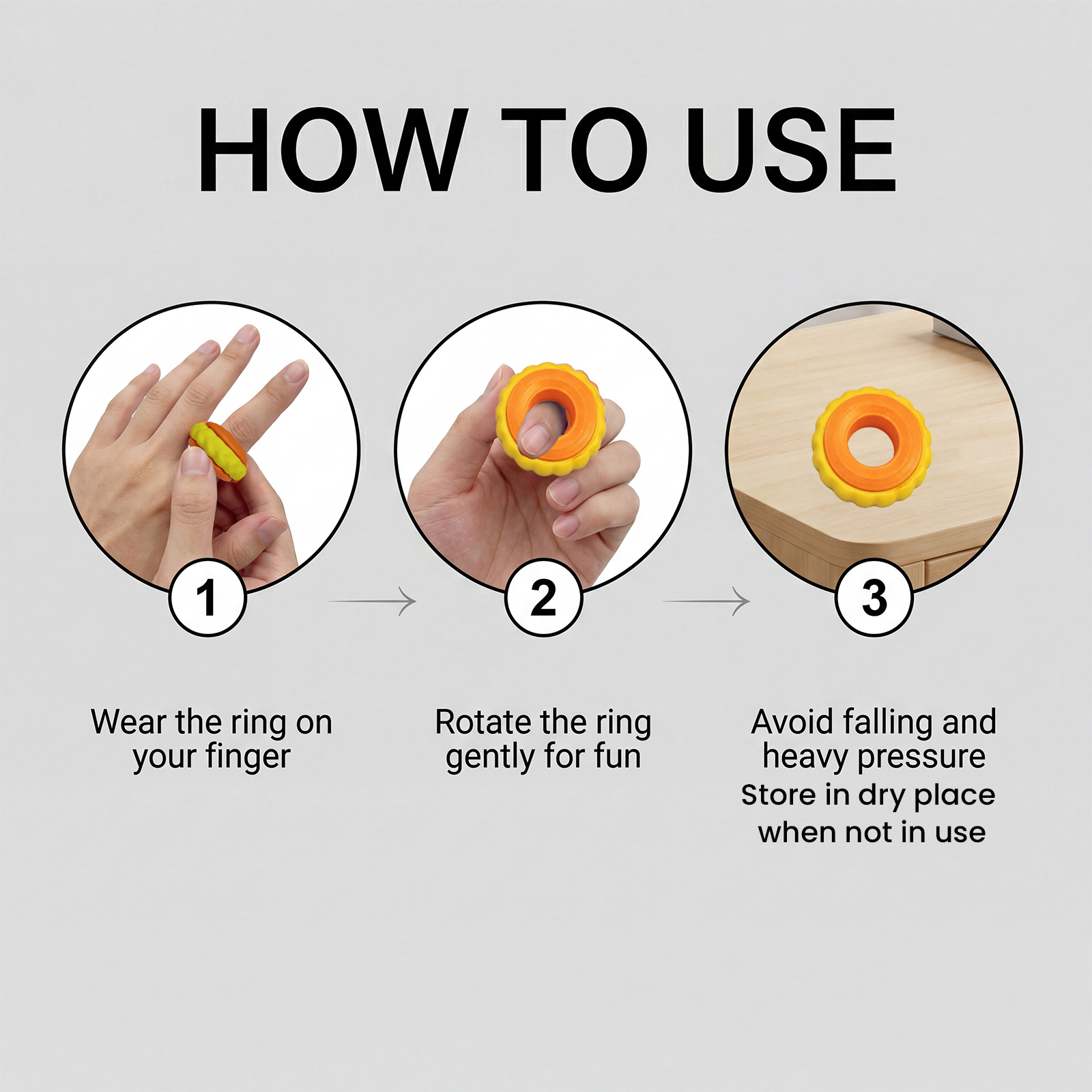 (Pink-purple) Rotating Fidget Ring Sensory Finger Spinner Anti-Anxiety Stress Relief Toys for Adults ADHD Autism Quiet Classroom Prizes Gifts