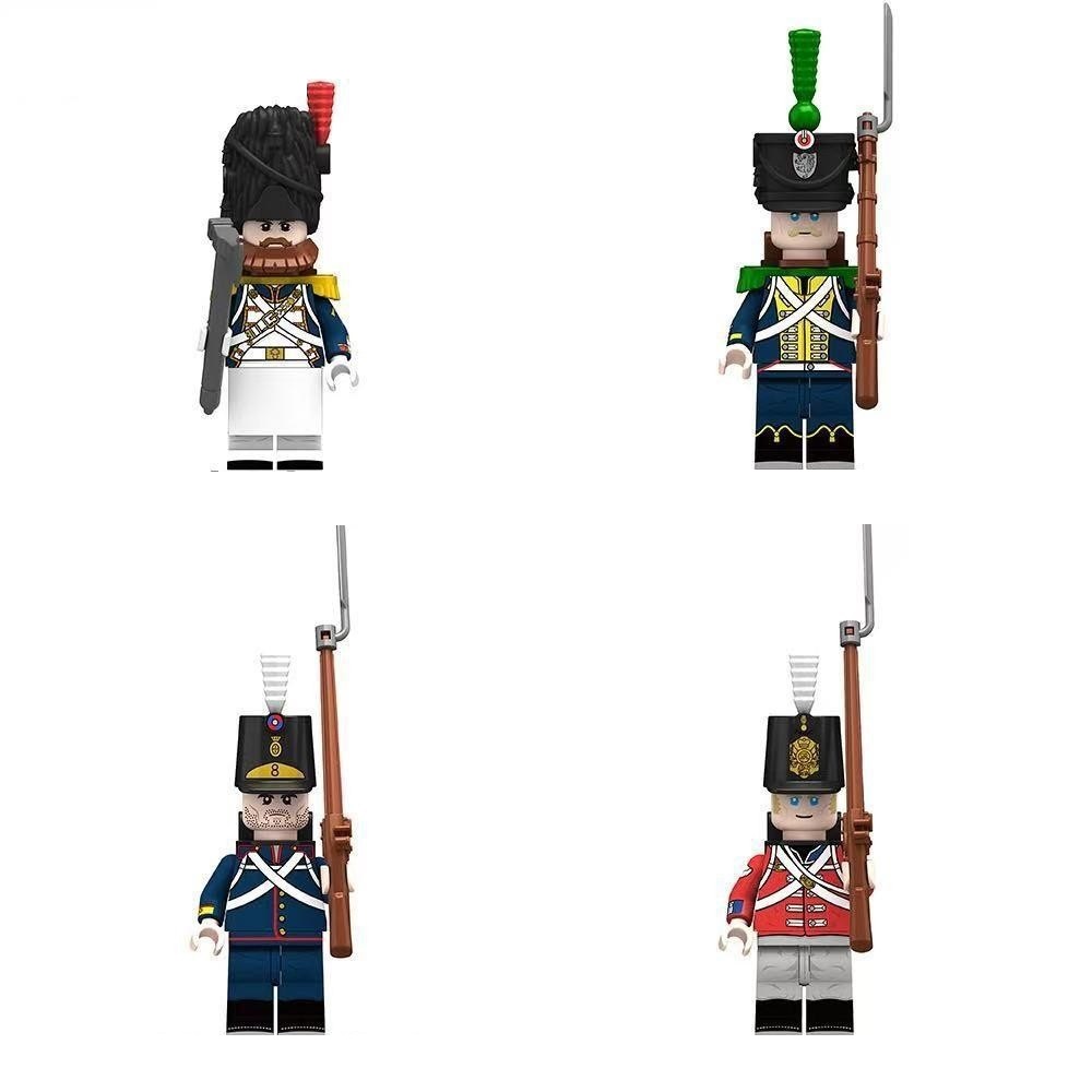 (4 Pcs Soldiers C) Soldiers Building Blocks Toys Medieval Ceremonial Soldiers Minifigures Series with Accessories Christmas and Birthday Gifts for Kids Fit Lego