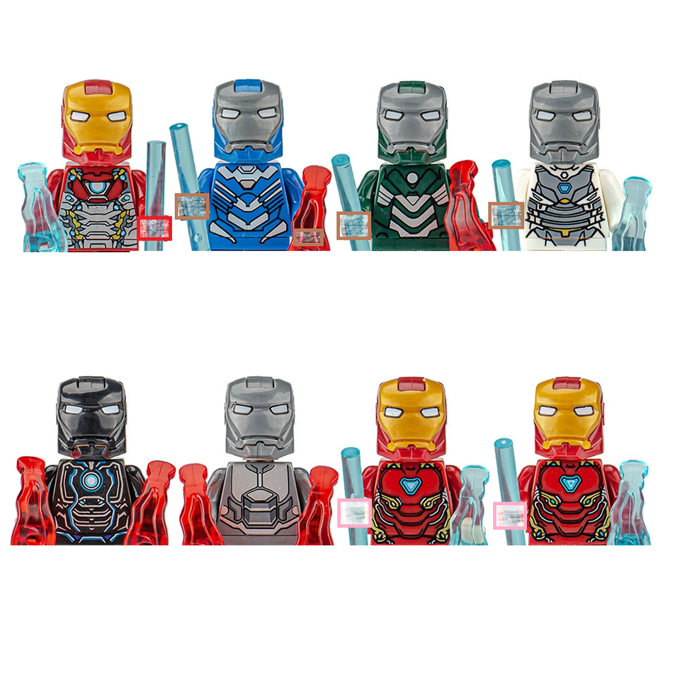 (8 pcs F) Marvel Universe Superhero Building Blocks Set Iron Man Spider Man Mini Assembled Doll Children Gift