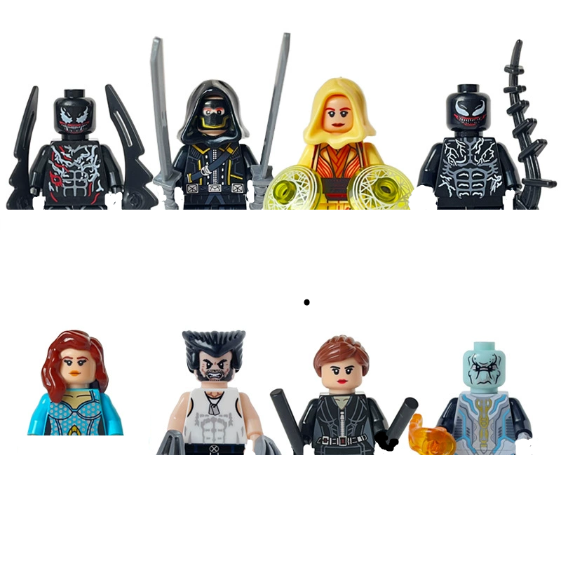 (8 pcs F) Marvel Universe Superhero Building Blocks Set Iron Man Spider Man Mini Assembled Doll Children Gift