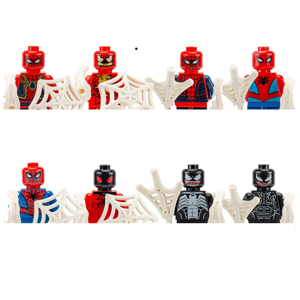 (8 pcs F) Marvel Universe Superhero Building Blocks Set Iron Man Spider Man Mini Assembled Doll Children Gift