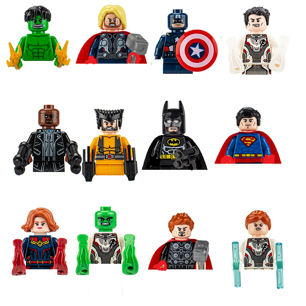 (8 pcs F) Marvel Universe Superhero Building Blocks Set Iron Man Spider Man Mini Assembled Doll Children Gift