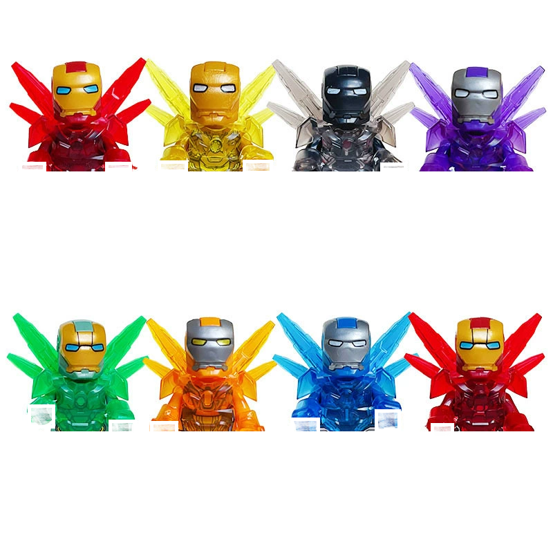 (8 pcs F) Marvel Universe Superhero Building Blocks Set Iron Man Spider Man Mini Assembled Doll Children Gift