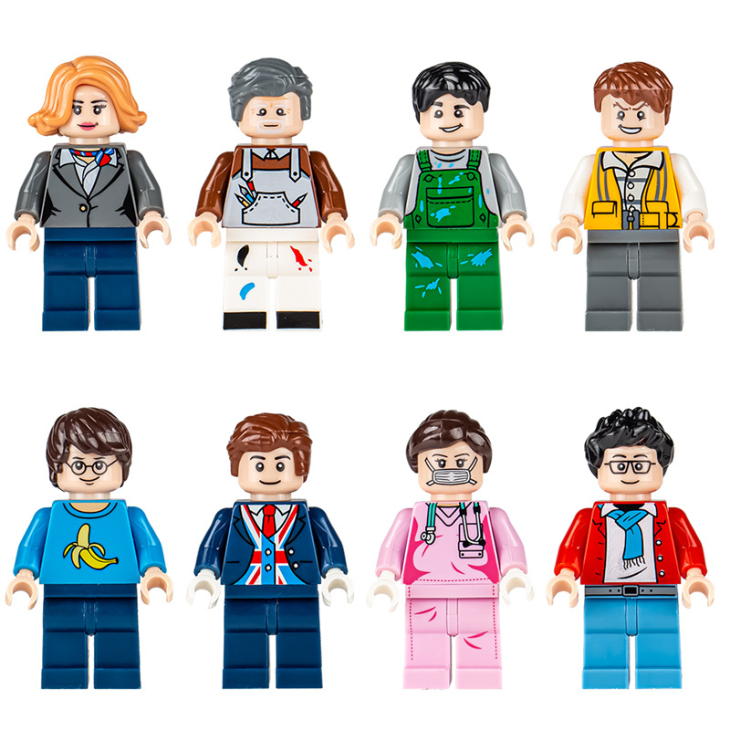 (Style B) Building Blocks Humanoid Dolls Toys Digital Action Figures Assembled Toys Crawler Children Educational Toys Dolls for Girls
