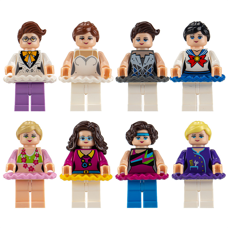 (Style B) Building Blocks Humanoid Dolls Toys Digital Action Figures Assembled Toys Crawler Children Educational Toys Dolls for Girls