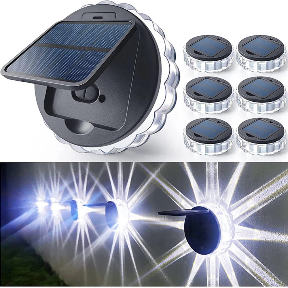 (Cool White) Solar Power LED Wall Door Fence Lights Outdoor Garden Pathway Deck Lamp 3 Mode