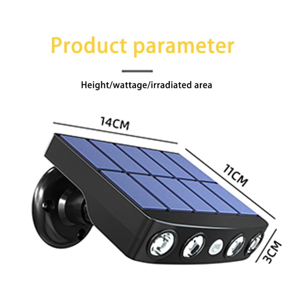 (white shell warm white) 2 Pack LED Solar Flood Light Motion Sensor Security Spot Wall Street Light
