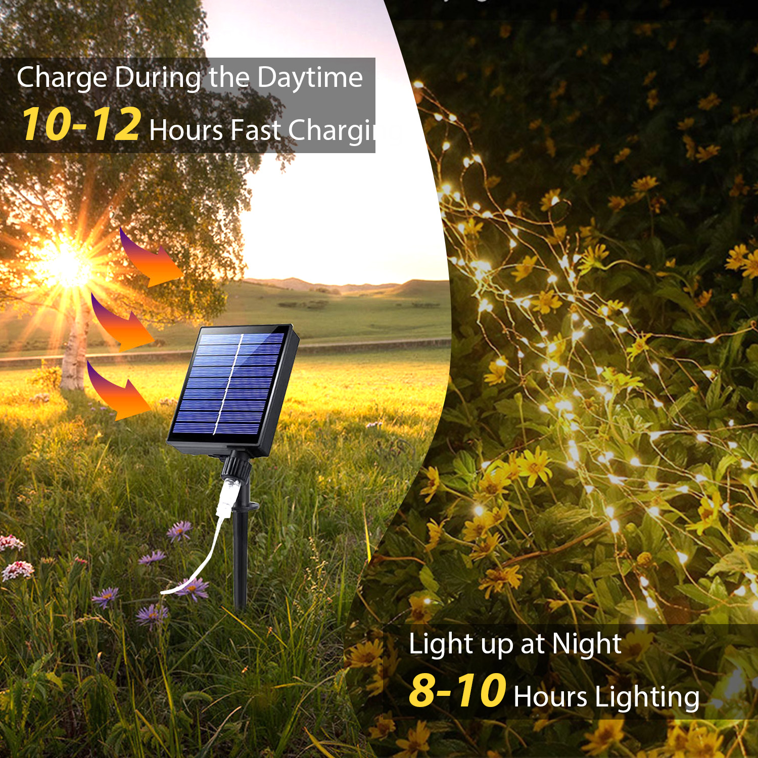 (Cool White)  Branch Lights 600LED Solar Power String Lights Christmas Decoration Outdoor Waterfall Lights Indoor Curtain LED Lamp decor