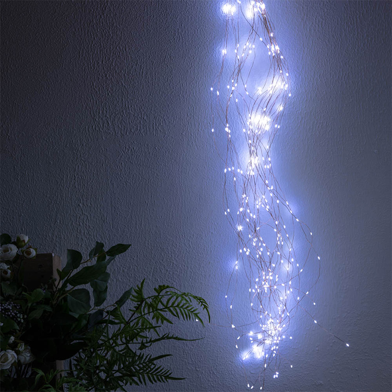 (Cool White)  Branch Lights 600LED Solar Power String Lights Christmas Decoration Outdoor Waterfall Lights Indoor Curtain LED Lamp decor