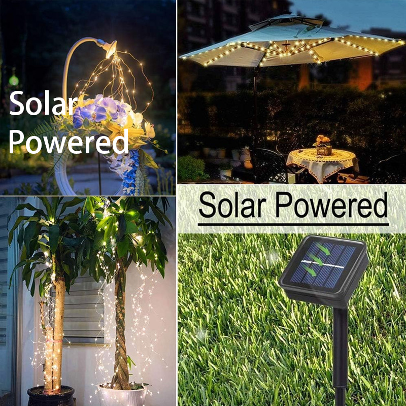 (Cool White)  Branch Lights 600LED Solar Power String Lights Christmas Decoration Outdoor Waterfall Lights Indoor Curtain LED Lamp decor