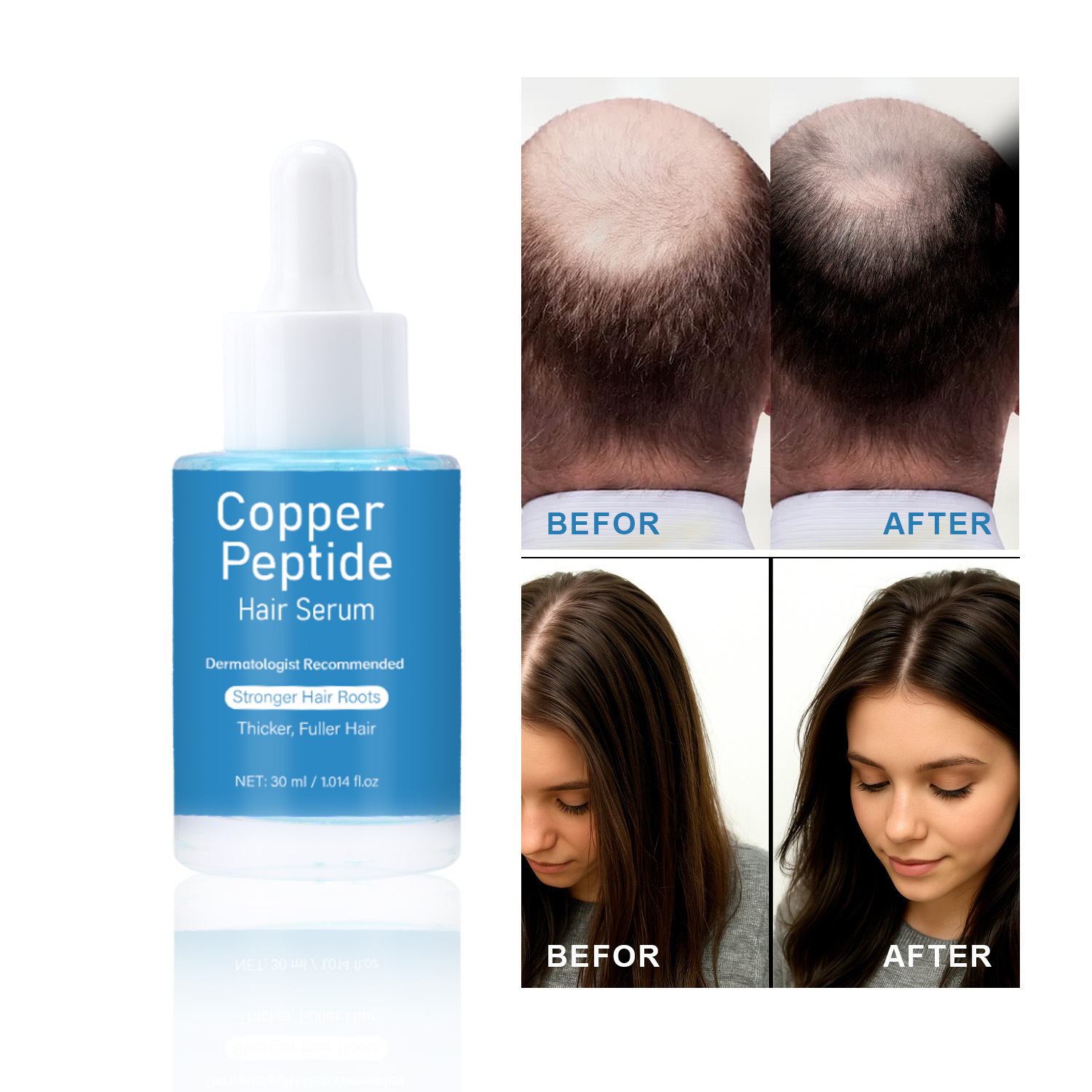 Copper Peptide Hair Essence For Smoothing Thickening Strengthening And Hair Loss Defense Treatment Oil