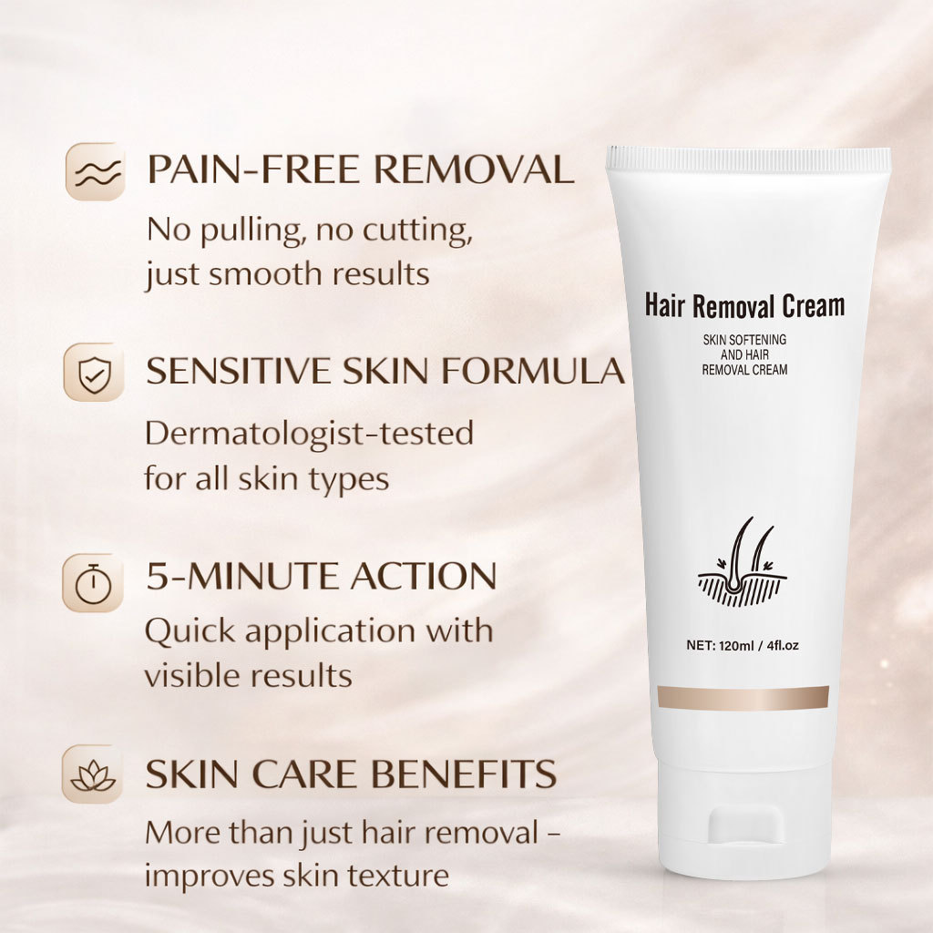 Rose Scented Gentle Hair Removal Cream Non Irritating for Smooth Skin Daily Home Use Natural 120ml