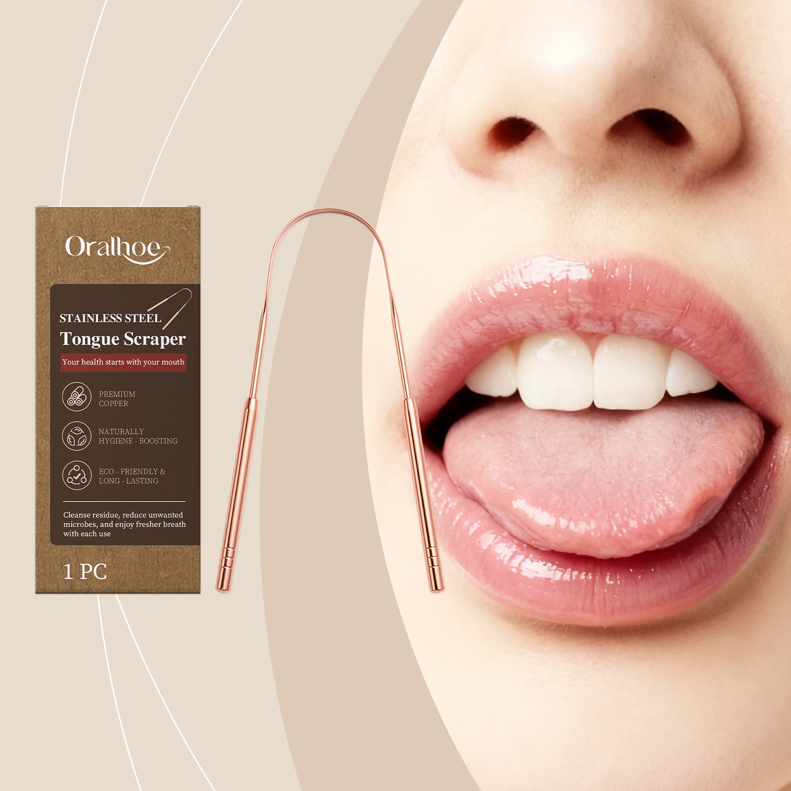 U Shaped Tongue Scraper For Gentle Odor Removal Fresh Breath Daily Oral Hygiene Durable Portable Dental Cleaning Tool