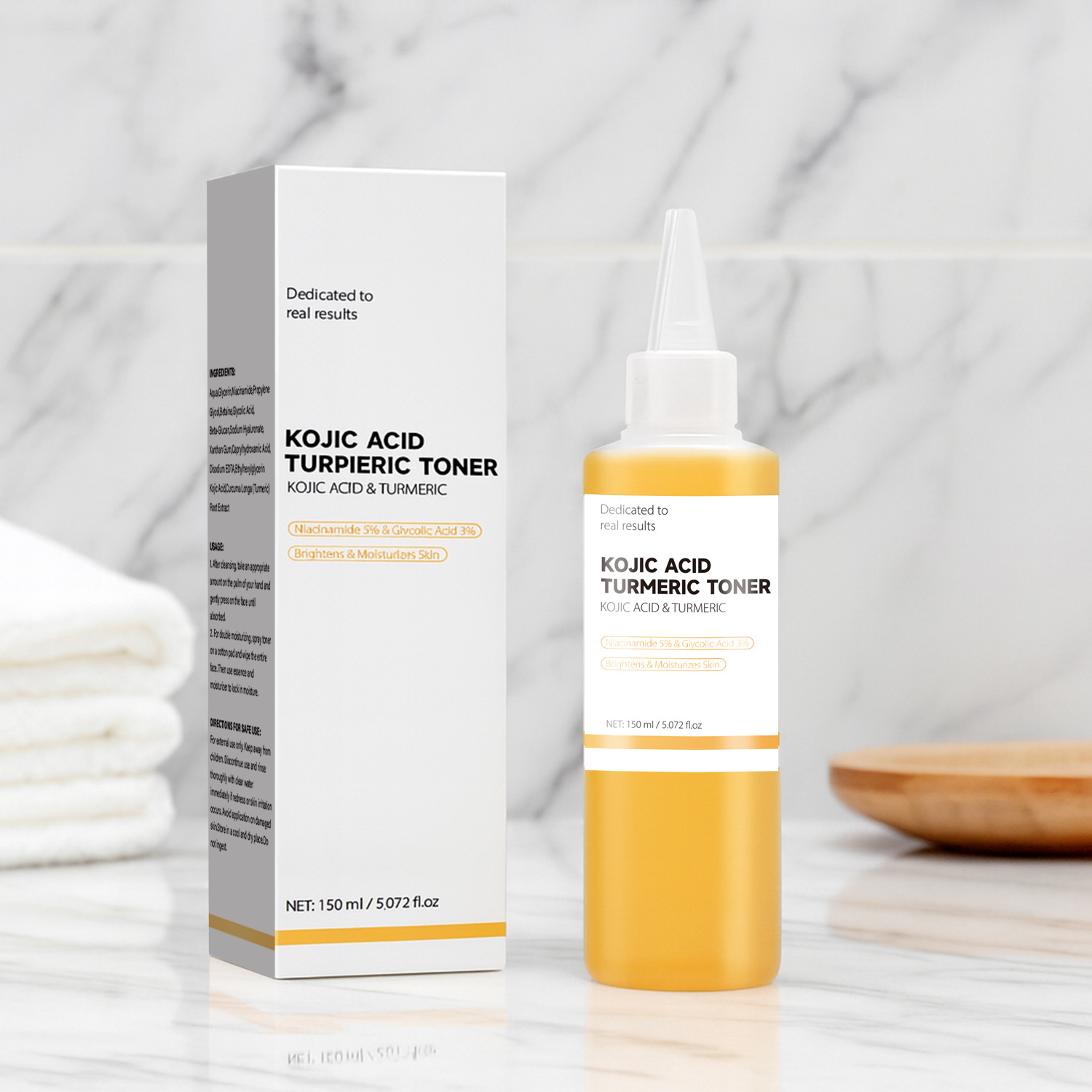 Kojic Acid Turmeric Purifying Toner For Brightening Even Tone And Daily Hydrating Face Care 150ml