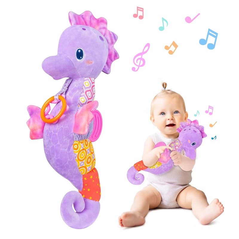 (PK) Baby Rattles Toys Infant Musical Stuffed Animals Soft Toy with Bright Colors Crinkle Sound Paper Newborn Toys for 0 12 Months