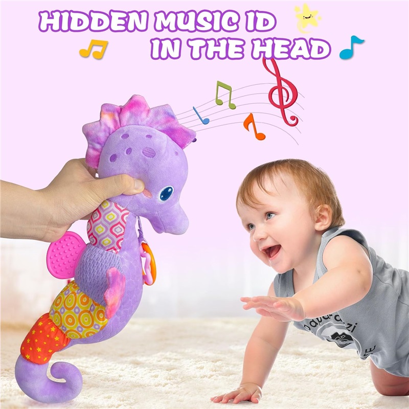 (PK) Baby Rattles Toys Infant Musical Stuffed Animals Soft Toy with Bright Colors Crinkle Sound Paper Newborn Toys for 0 12 Months
