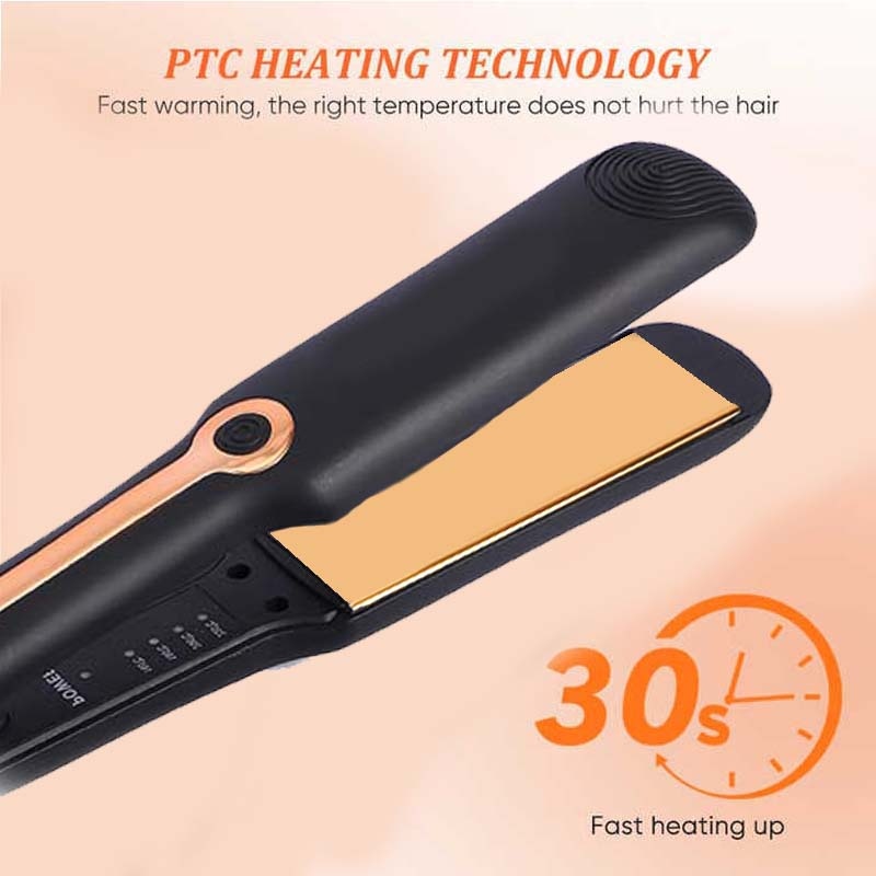 Hair Straightener Professional Ceramic Flat Iron Negative Ion Wide Plate Temperature Adjustable Straightening Iron