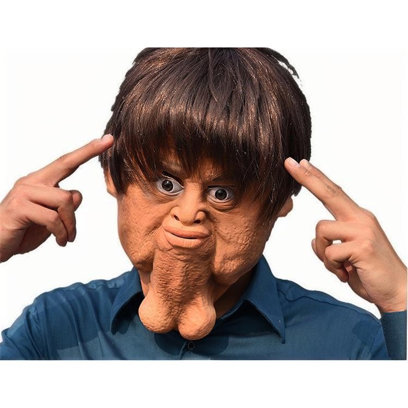 Big Chin Mask Double Chin Headgear Halloween Funny Scary Mask Weird Man