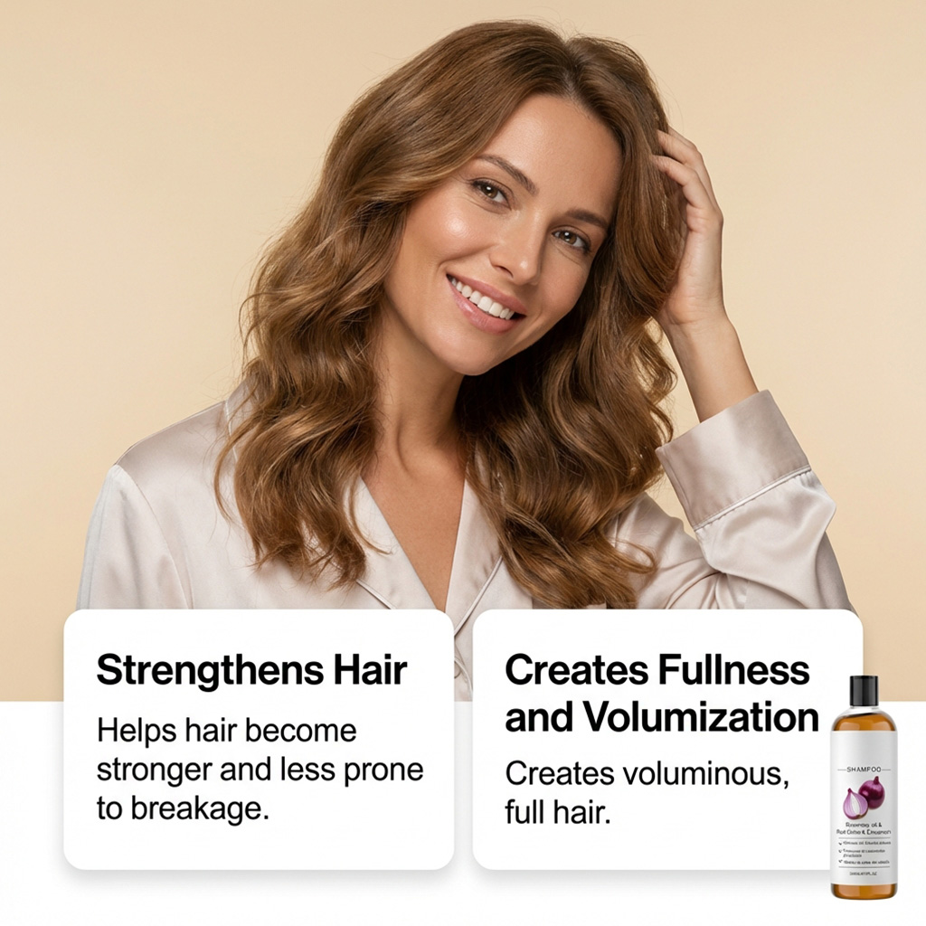 Shampoo Red Onion Lightweight Nourishing Cleansing Mild Oil Control Fluffy Refreshing Comfortable Hair Care For All Strands