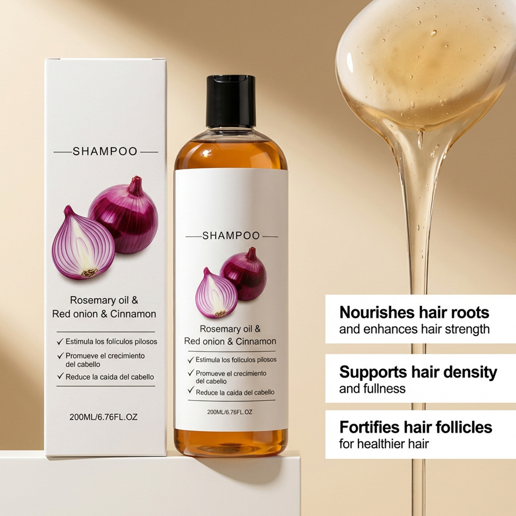 Shampoo Red Onion Lightweight Nourishing Cleansing Mild Oil Control Fluffy Refreshing Comfortable Hair Care For All Strands