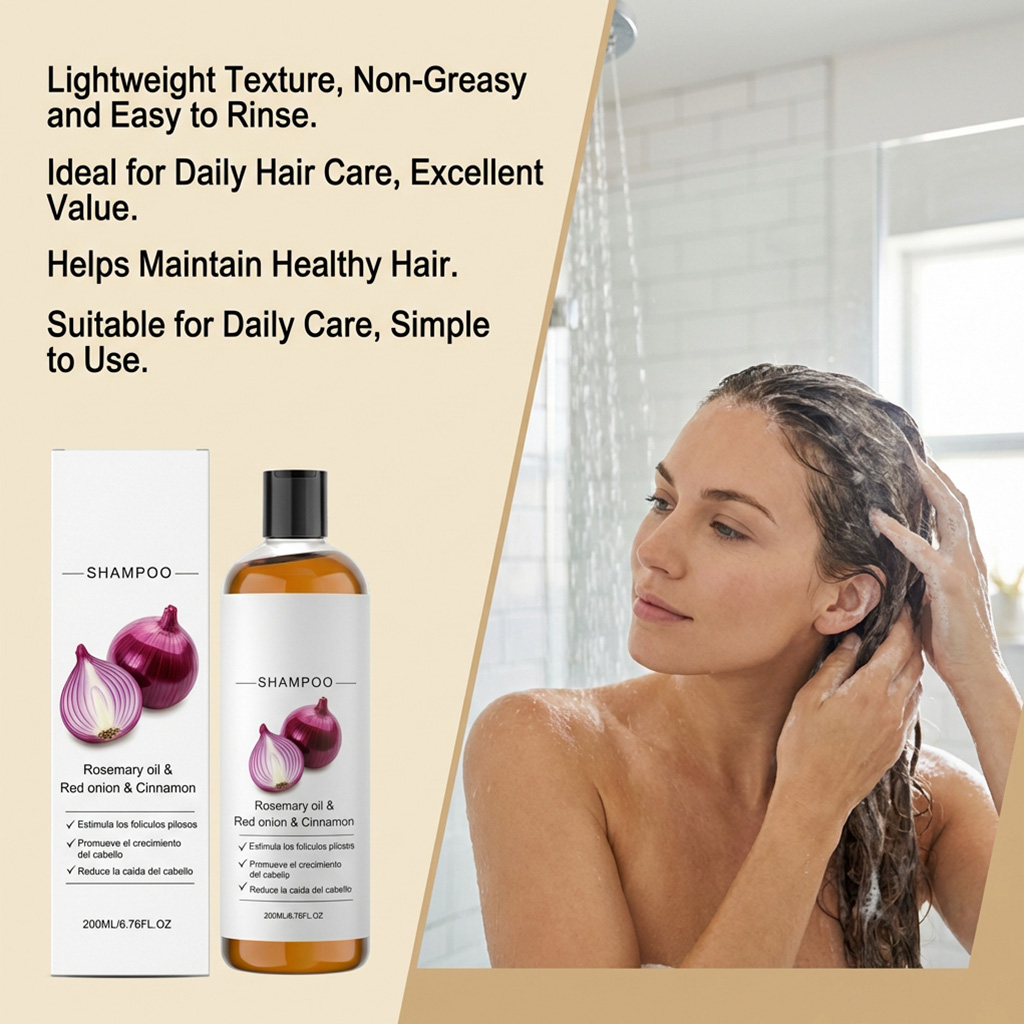 Shampoo Red Onion Lightweight Nourishing Cleansing Mild Oil Control Fluffy Refreshing Comfortable Hair Care For All Strands