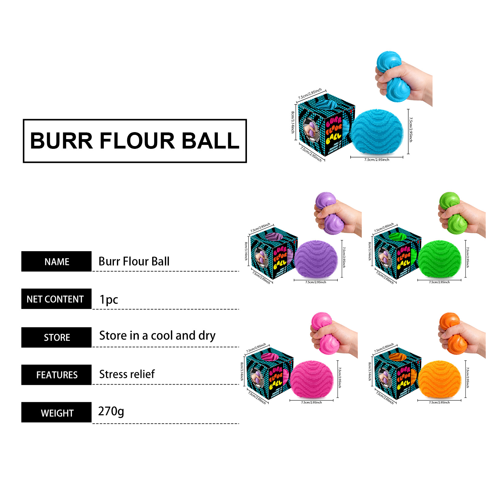 Spiky Stress Ball Pink Finger Knead Soft Creative Cute Tiny Portable Healing Leisure Relax Release Pressure